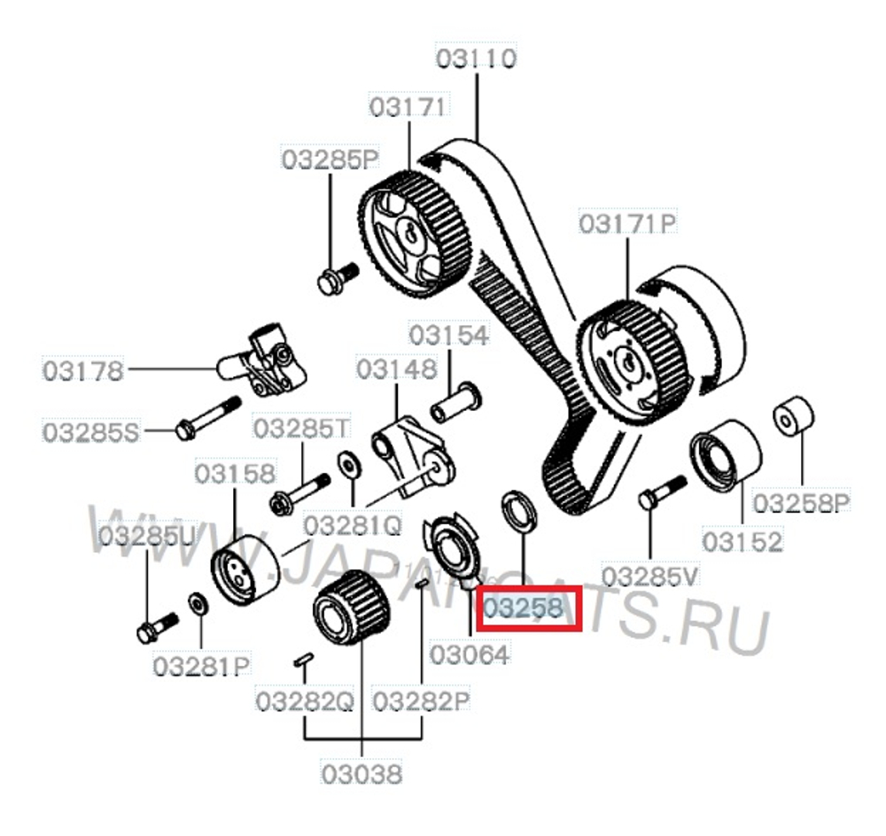 Проставка зубчатой передачи ремня ГРМ / шайба коленвала Mitsubishi / RVLT-MD309036