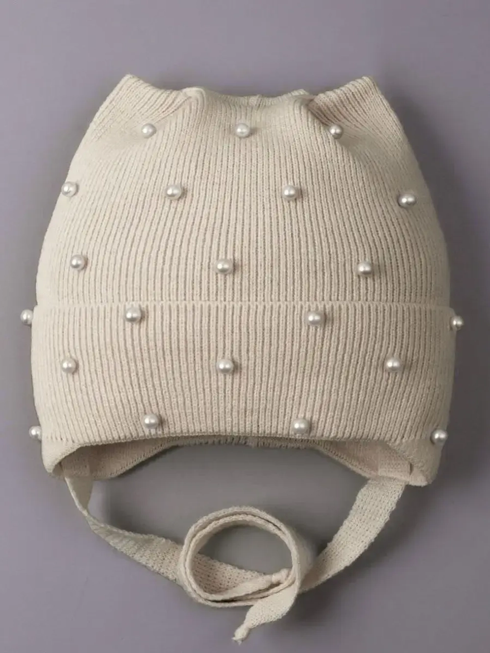 Шапка для девочки с ушками осенняя