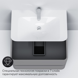 M30FHX0802FG Sensation, База под раковину, подвесная, 80 см, ящики, серый шелк, глянцевая, шт