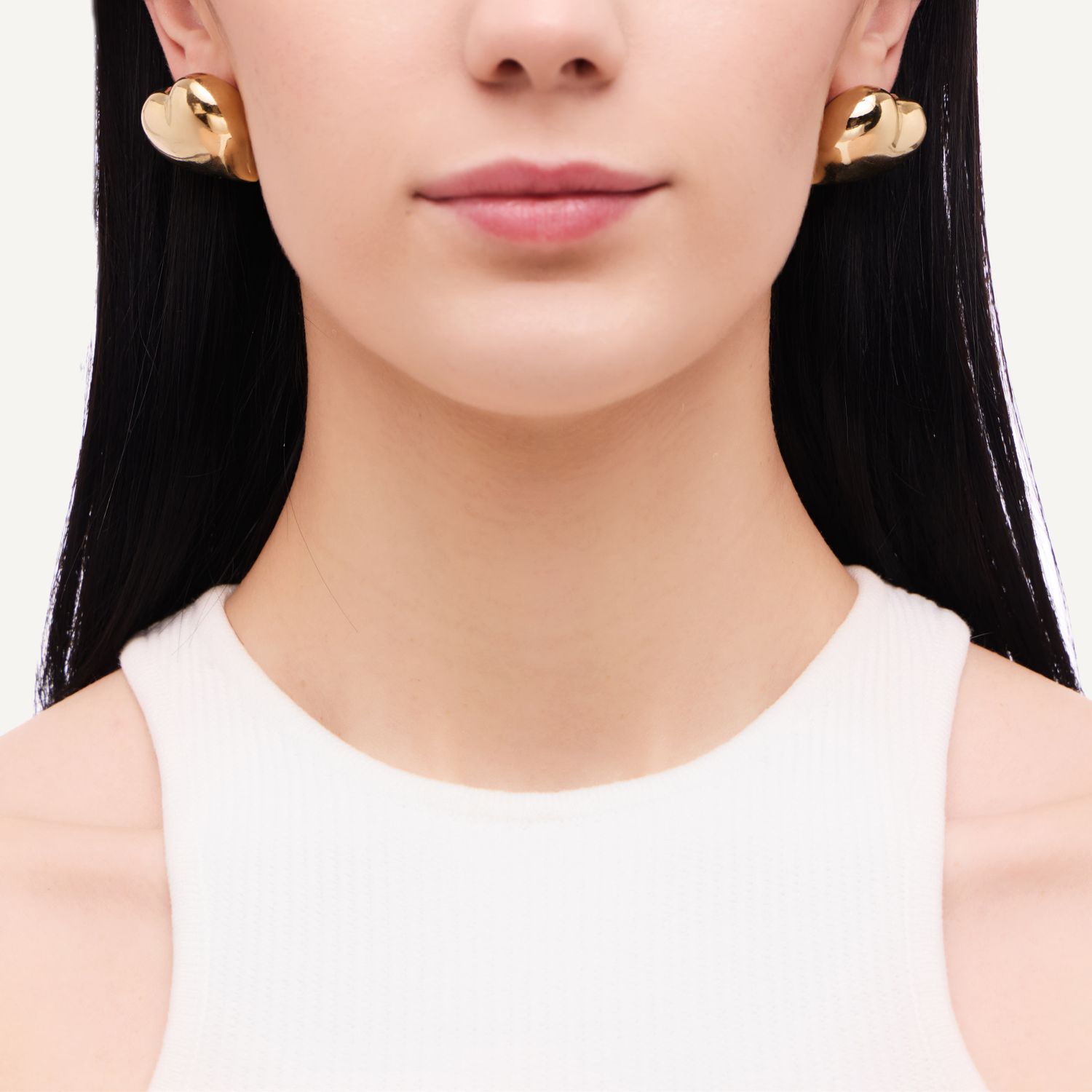 Серьги Smooth Hearts Earrings - Gold