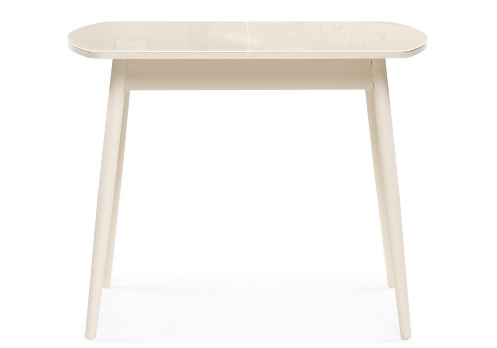 Стеклянный стол Калверт 94(126)х64х75 кремовый