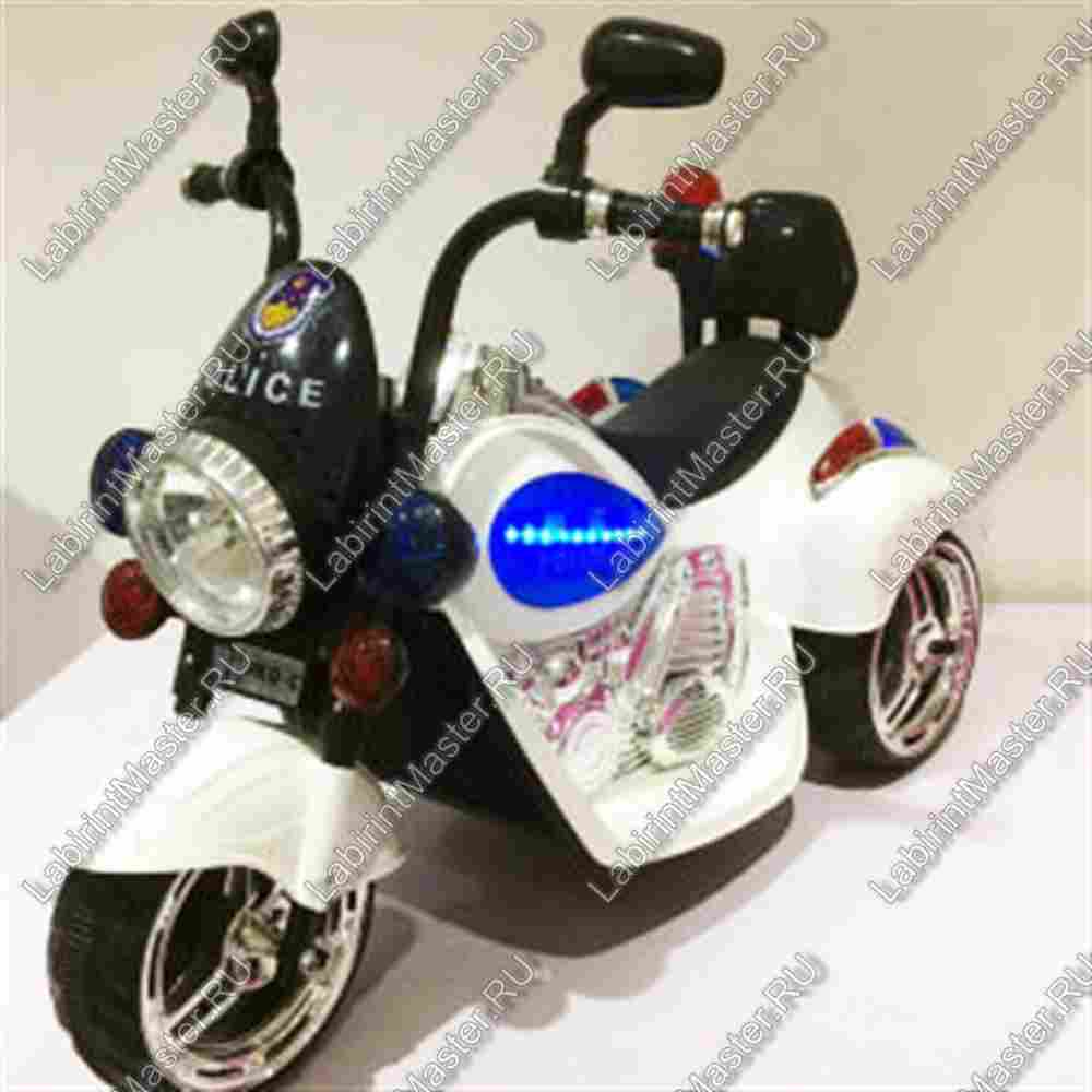 Детский электромотоцикл "Police Bike" белый
