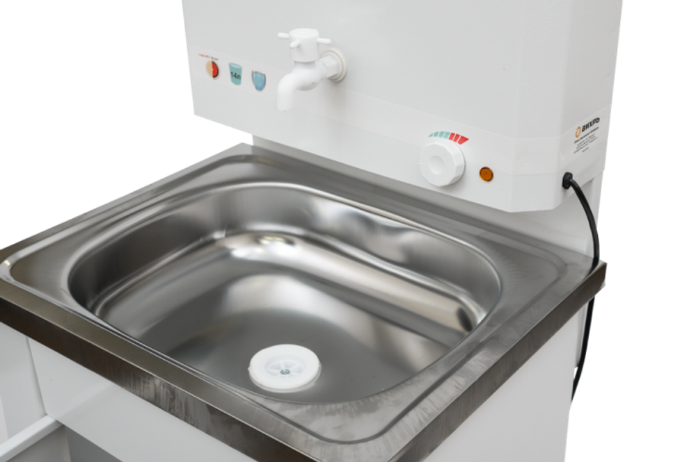 Умывальник дачный "Комфорт" ВИХРЬ с подогревом, нержавейка, белый