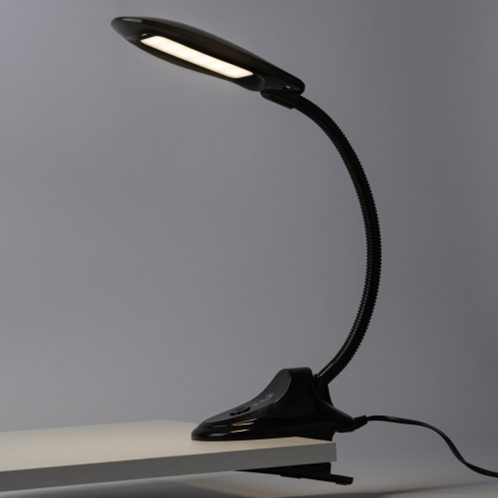Настольный светильник ЭРА NLED-478-8W-BK светодиодный на прищепке черный