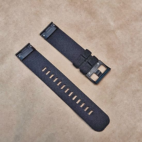 Ремешок нейлоновый 22 мм жакардовое плетение для Garmin MARQ / Epix / Fenix (47 мм) (Черный)