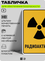 Табличка для обеспечения безопасности "Радиоактивно", для производства, предприятия, организаций, 40х30 см, Silver Plane x Айдентика Технолоджи