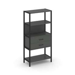 Shelf System Односекционный стеллаж четырехярусный с ящиками SN.STM-412 Антрацит/Металл Черный 810*4