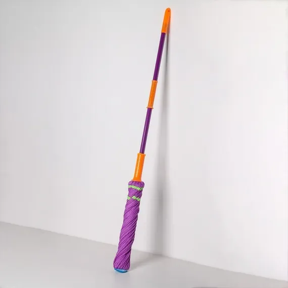 Швабра для мытья пола с отжимом Доляна, насадка из микрофибры, металлическая ручка 117 см, цвет МИКС