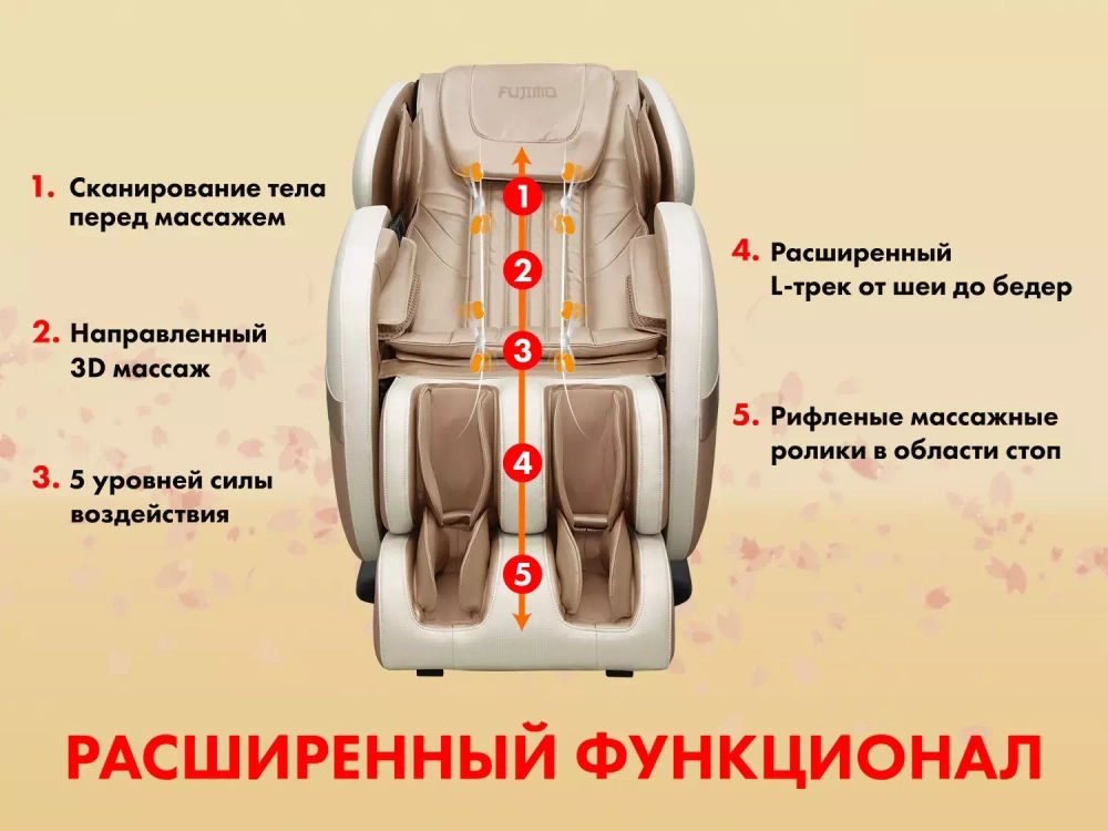Массажное кресло FUJIMO QI F-633 2020 Design Шампань