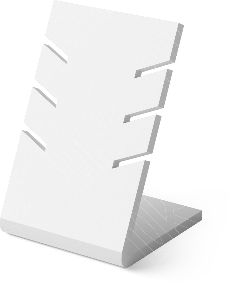 Подставка акриловая для 3 пар пусет/прорези сбоку/ПЭТ карман