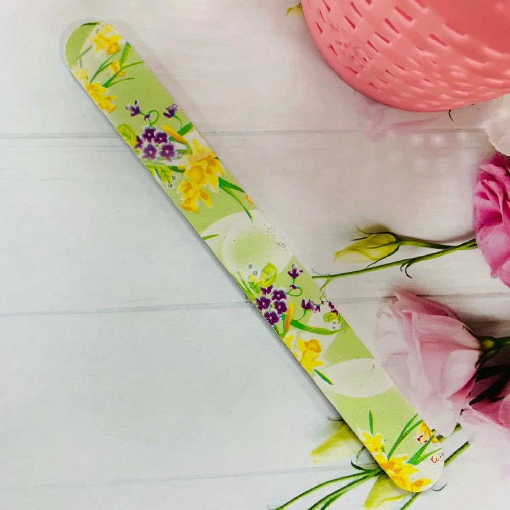 Пилка для ногтей наждачная в пакете «Ultramarine - цветы», прямая, цвет микс, 17,5*2