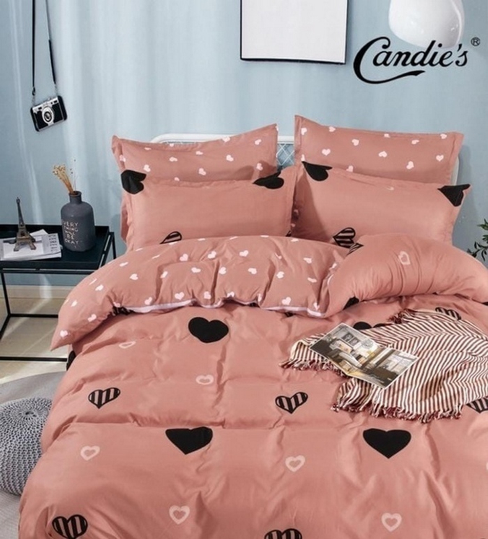 2-спальное постельное белье из сатина Сердце
