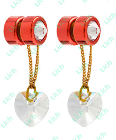 Красные зажимы для половых губ с кристаллами Swarovski