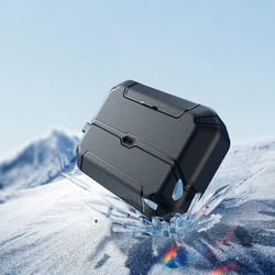 Противоударный чехол черного цвета для наушников AirPods Pro 3, серия PECS Series (с карабином и подставкой) от Dux Ducis