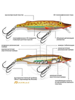 Воблер Минноу ЩУКА 90mm, вес - 8,5g,