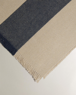 Zara Home плед из хлопка, синий, в полоску · 6376/004