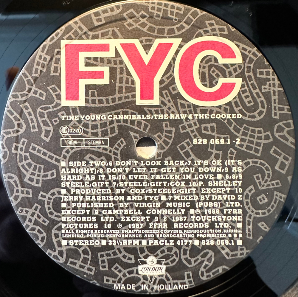 Fine Young Cannibals - The Raw & The Cooked (Голландия 1988г.)