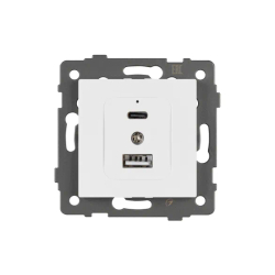 Механизм USB розетки SCT-MUAC-PL-WH-V (5V, 3A, QC4) (Arlight, -) 049839