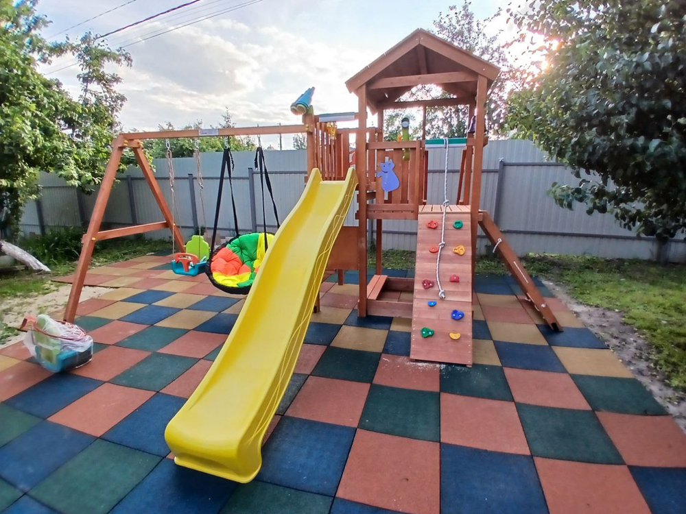 Детский игровой комплекс Савушка "Мастер" - 2 (с окраской) горка 3м