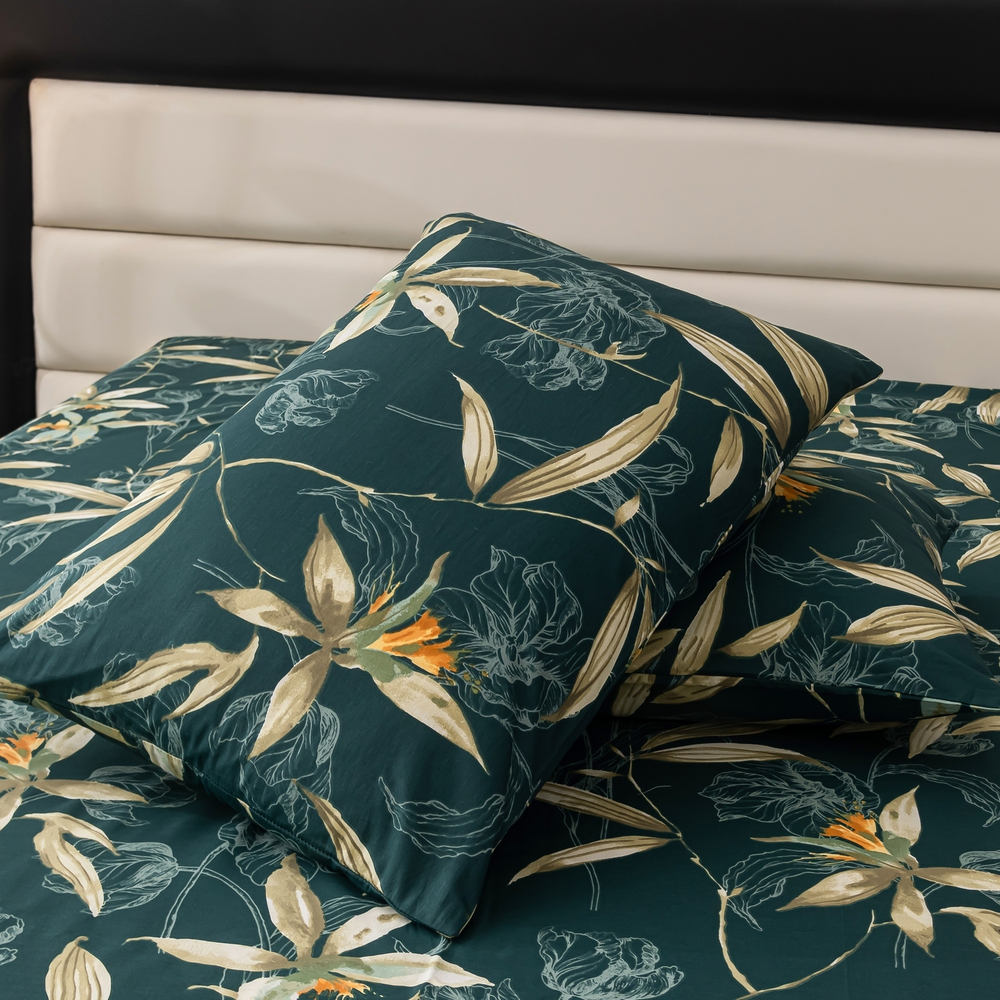 Комплект постельного белья Делюкс Сатин 100% хлопок на резинке LR606