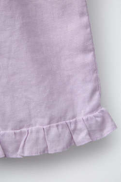 ZARA БРЮКИ-КЮЛОТЫ ИЗ 100% ЛЬНА, ЦВЕТ МАЛЬВЫ