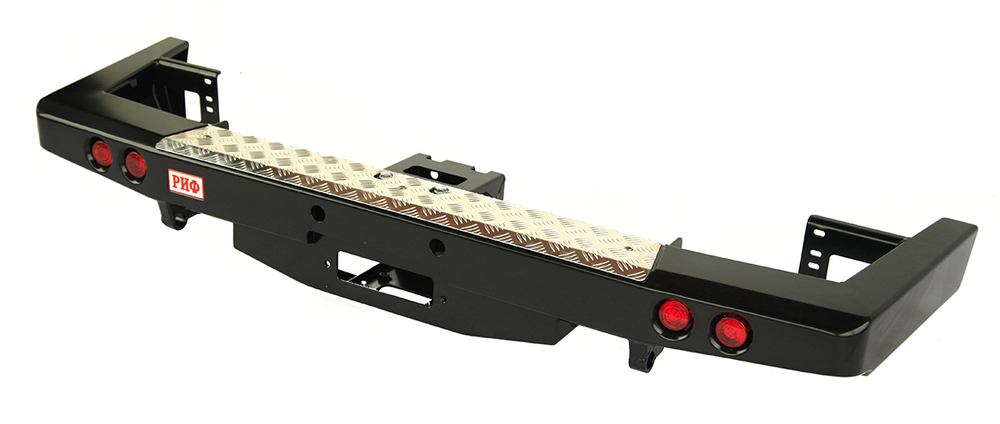 Бампер силовой задний УАЗ Патриот 2015+ с площадкой под лебедку и фонарями стандарт РИФ