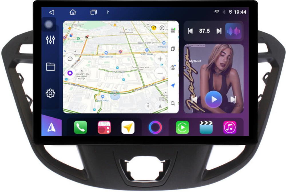 Магнитола для Ford Transit Custom, Tourneo Custom 2012-2019 - FarCar BX877 монитор 13" 2K QLED на Android 13, TS10, 6+128, CarPlay, 4G SIM-слот