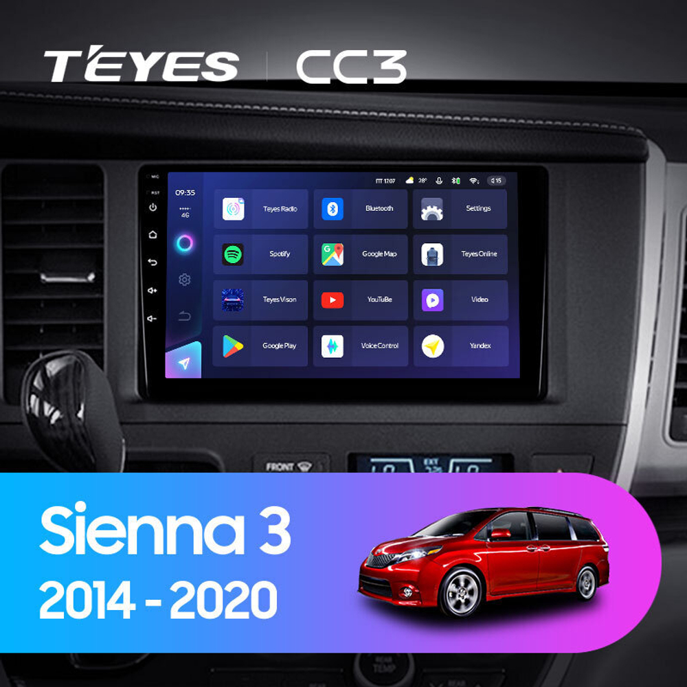 Teyes CC3 9" для Toyota Sienna 2014-2020