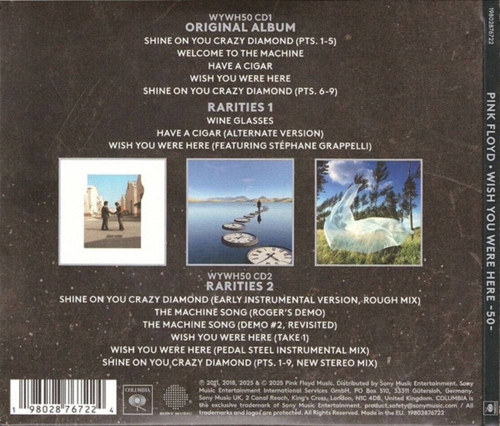 PINK FLOYD - Wish You Were Here (50th Anniversary), (2CD, Deluxe Edition, Reissue, 2025, Remastered) Пинк Флойд. Новый запечатанный музыкальный диск