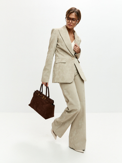 Брюки Боуи из экокожи в оттенке миндаля