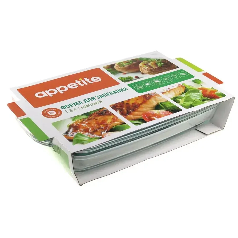 Форма стекл прям 34х9см,8л с кр ТМ Appetite