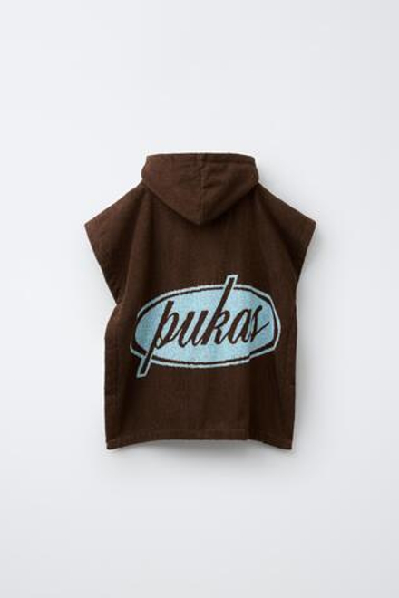 ZARA X PUKAS ПОЛОТЕНЦЕ-ПОНЧО PUKAS SURF, КОРИЧНЕВЫЙ
