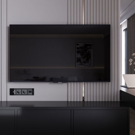 ТВ-розетка оконечная (черный акрил)