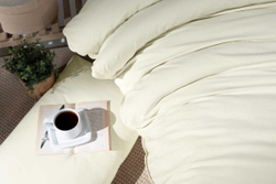 Постельное белье 2 спальное евро Arya home Natural Stone Washed кремовое