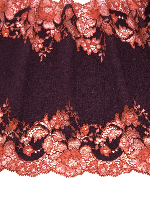 03-239 ОПТ Кружево эластичное 23 см, слива/терракот