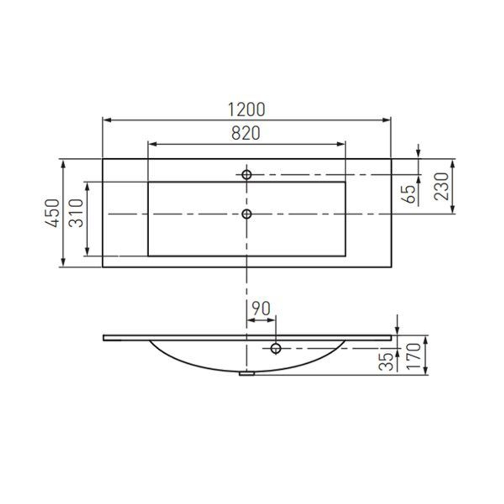 Раковина мебельная Акватон Премьер 120