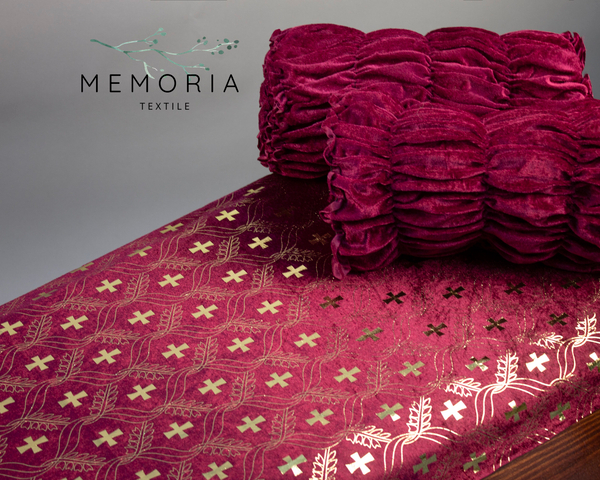 Чехол на гроб "Бархат с золотым накатом Крест" (крышка)