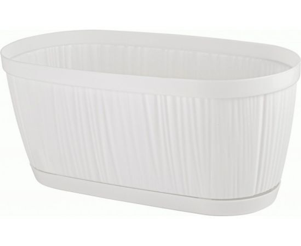 Горшок для цветов InGreen BARCELONA 2,7л, 275х145мм овальный белый