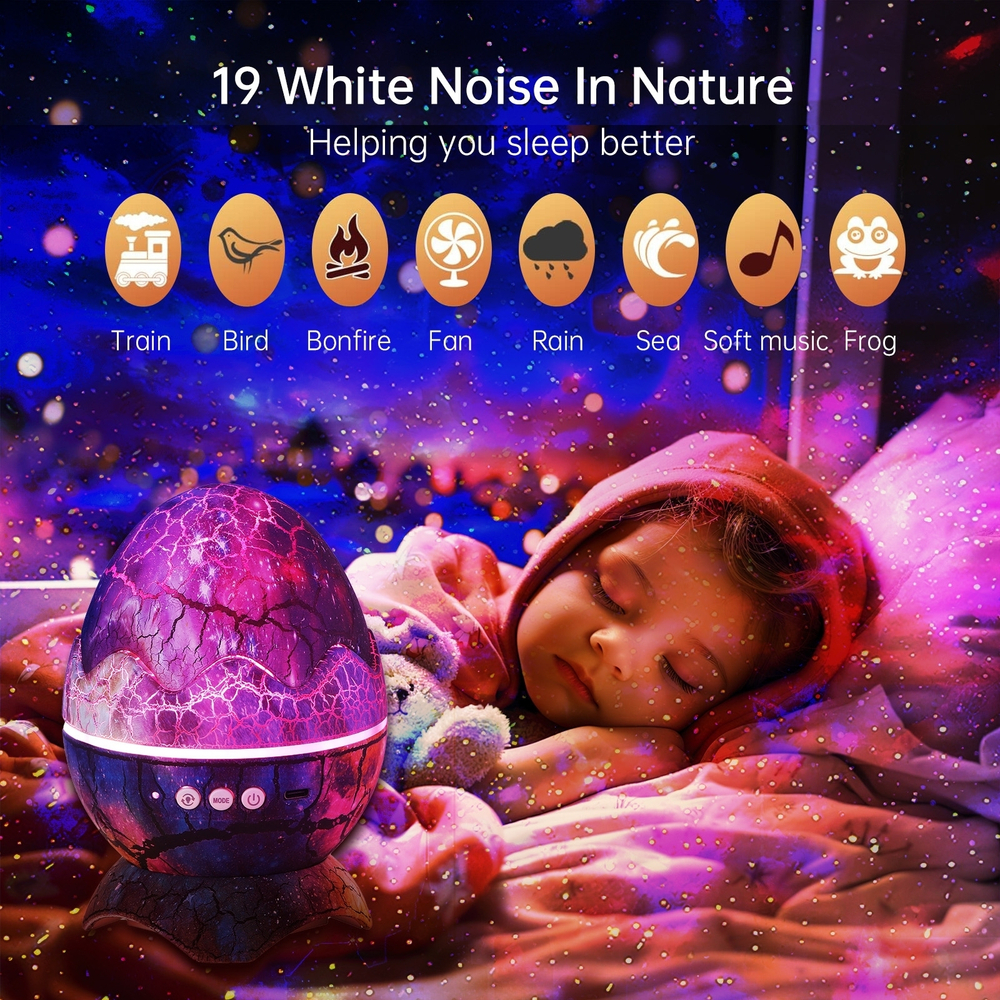 Светильник, ночник проектор звёздное небо, яйцо динозавра "Galaxy Nightlight Projector/ Starry Projector" с пультом д/у