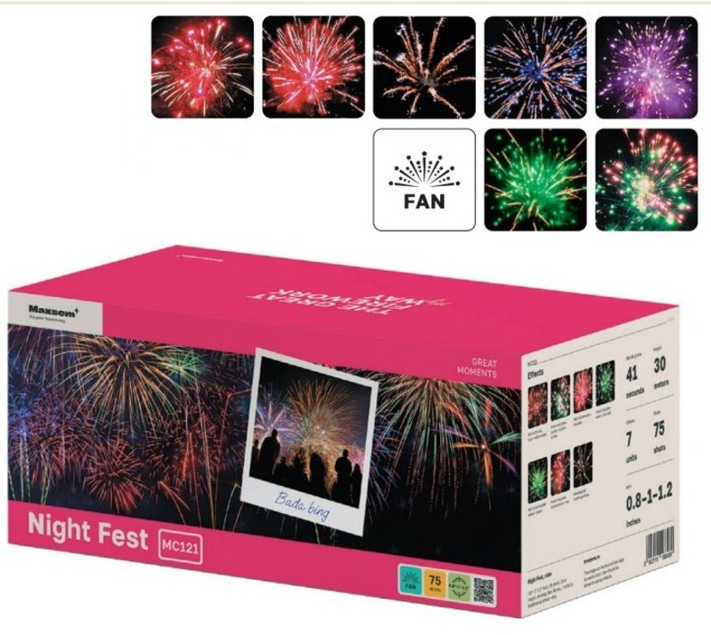 Батарея салютов "Night Fest" MC121 75 залпов * 0.8-1-1.2"