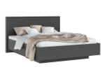 Кровать двухспальная 160х200 парящая с ортопедическим основанием Браш Графит/Дуб Крафт