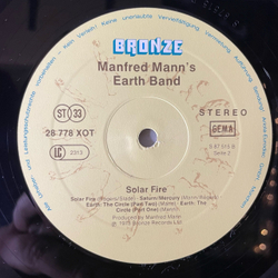 Винтажная виниловая пластинка LP Manfred Mann's Earth Band Манфред Манн, Solar Fire (Германия 1978)