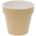 Кашпо для цветов пластиковое 2,4л d-17,5см «Порто» со вставкой кремовый