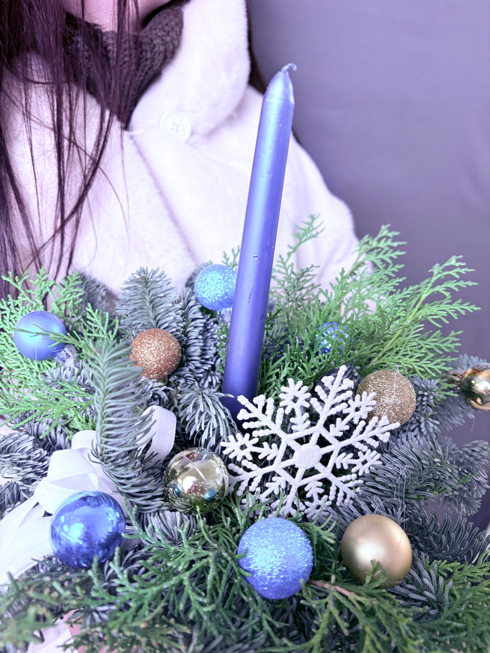 Новогодняя композиция на стол «Волшебная зима»