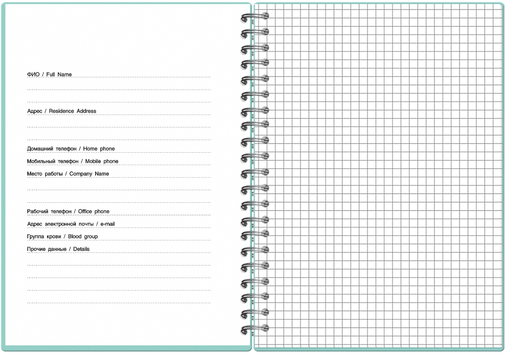 НОВИНКА! Тетрадь  А5 80 л. Pastel Collection Mint, с пластиковой обложкой, на металлическом гребне