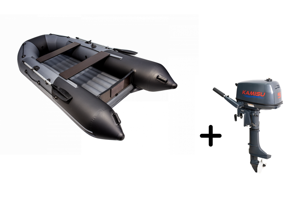 Таймень NX 4000 НДНД PRO графит + KAMISU T 5 BMS (комплект лодка + мотор)