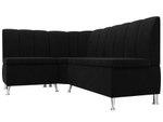 Диван кухонный угловой Кантри левый угол, Черный, Микровельвет, 29450L