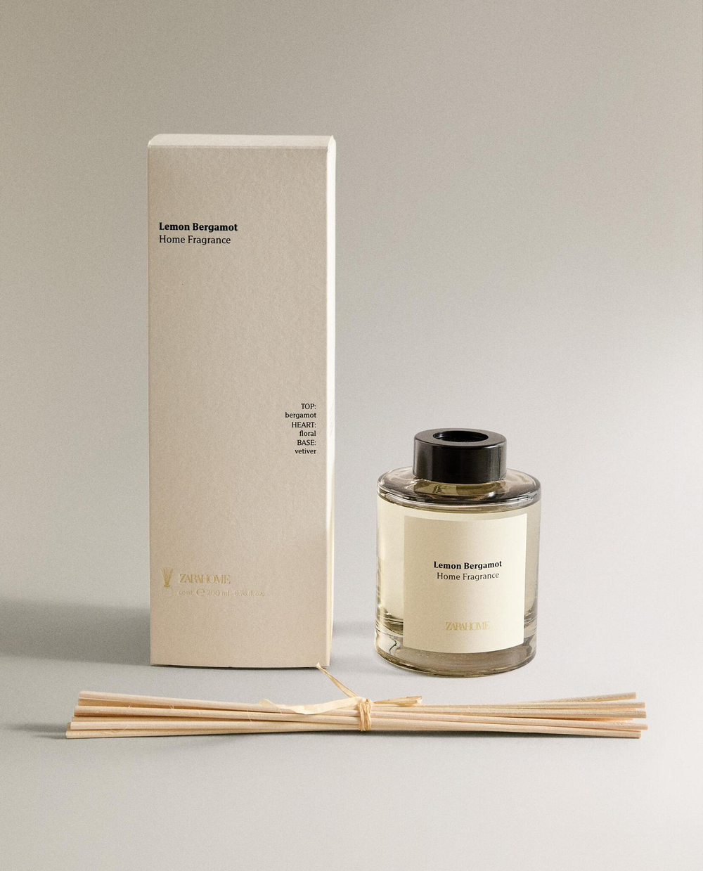 Zara Home LEMON BERGAMOT REED DIFFUSERS — ароматический диффузор с тростниковыми палочками, Лимон и Бергамот, 200 мл