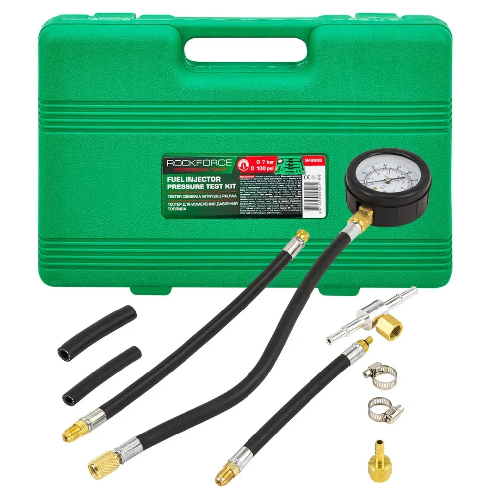 Манометр для измерения давления топлива в комплекте с переходниками 9пр. RockForce##Rock FORCE RF-946G08