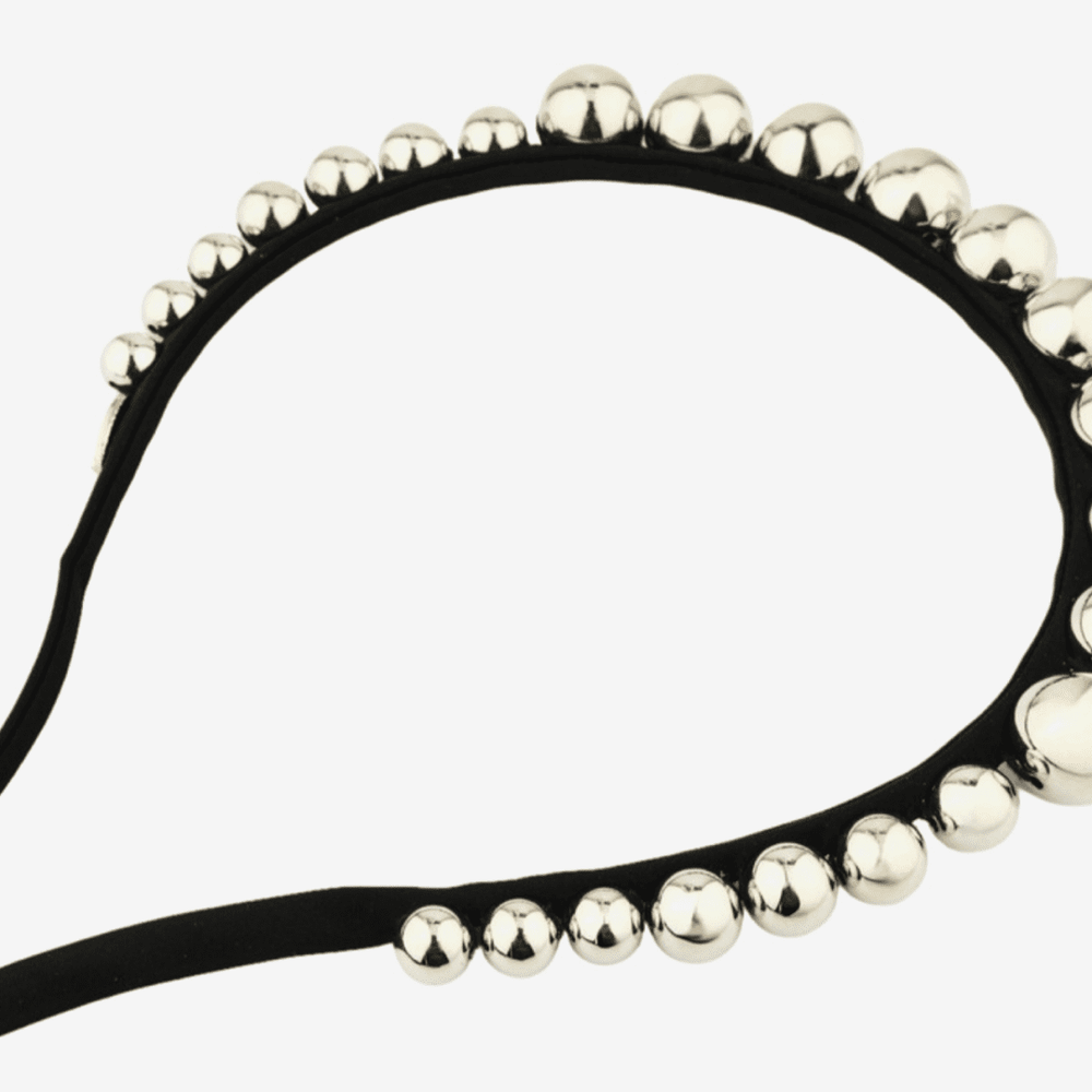 Ободок-чокер с серебристыми шарами